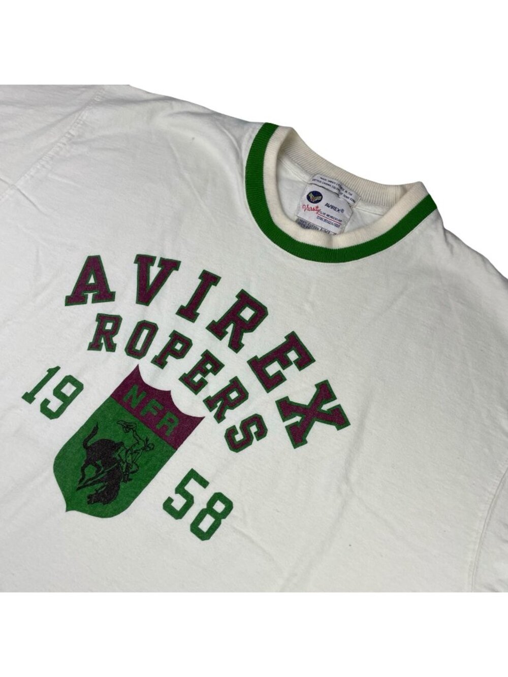 VTG Avirex Ropers Men's 100% Cotton S/S Crewneck T-Shirt White • XL